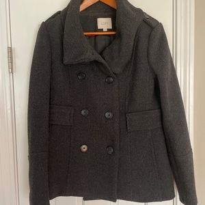 Women’s charcoal Loft grey pea coat